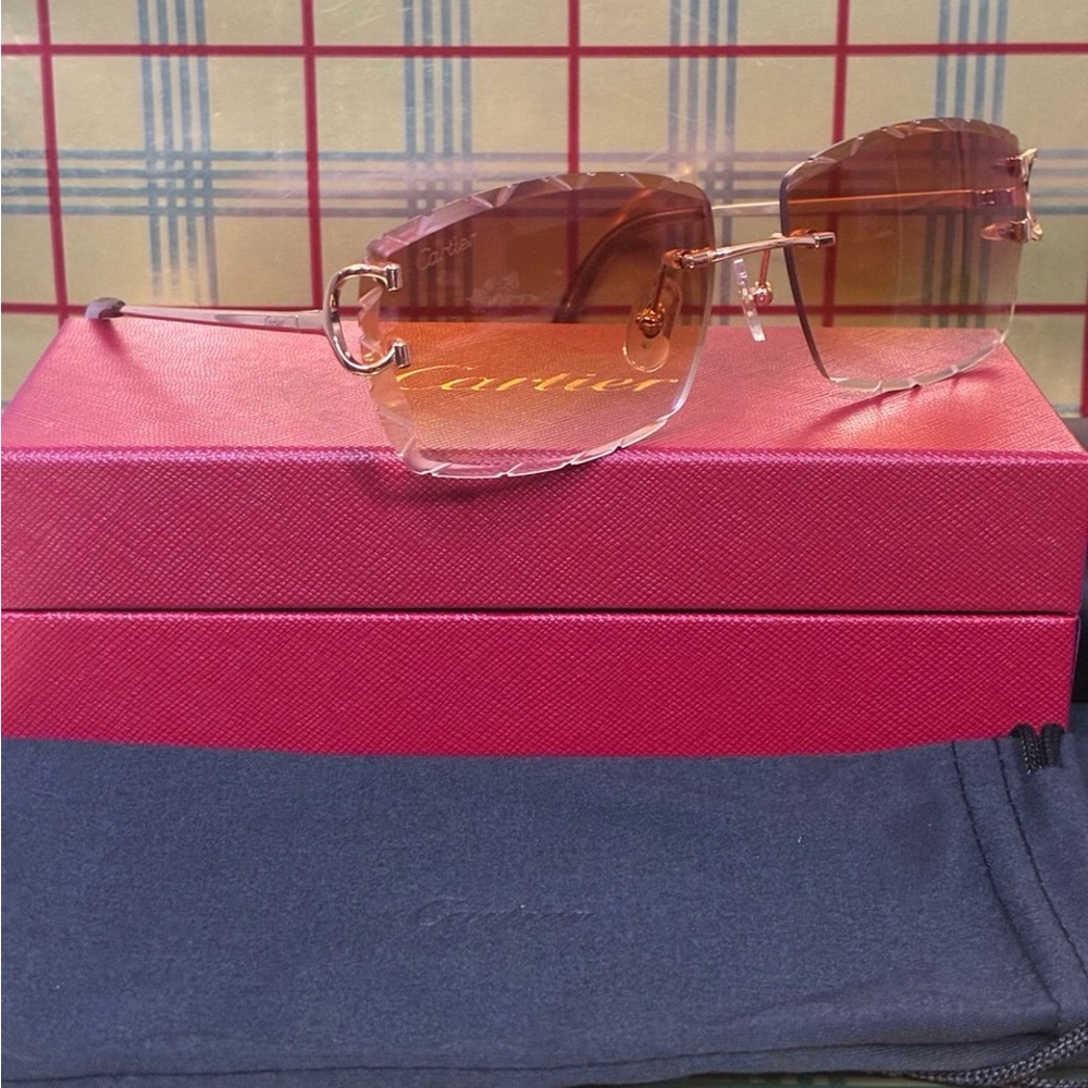 Cartier Big C Unisex Rimless Sunglasses